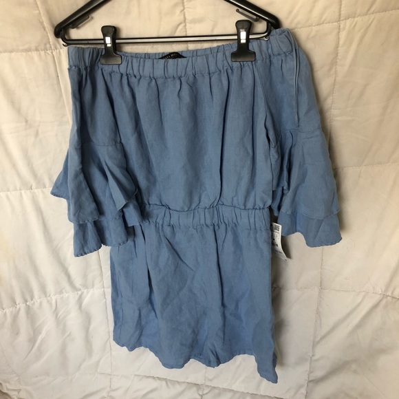 Zara blue off the shoulder romper - Picture 4 of 6